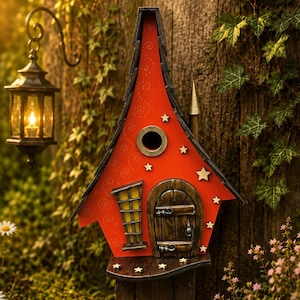 Vogelhaus „Aufgehende Sonne“ / Handgefertigte Gartenkunst / Vogelhäuser / Verspielt