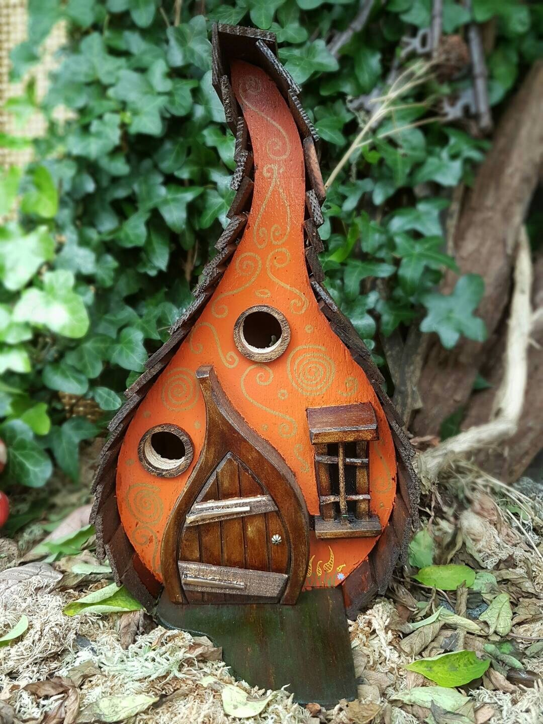 PUMPKIN LODGE bird house/birdhouse /handmade /Garden art /bird | Etsy