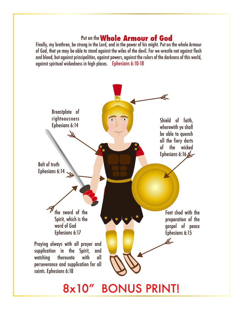 Armor of God wall art and printable cards DIY Etsy