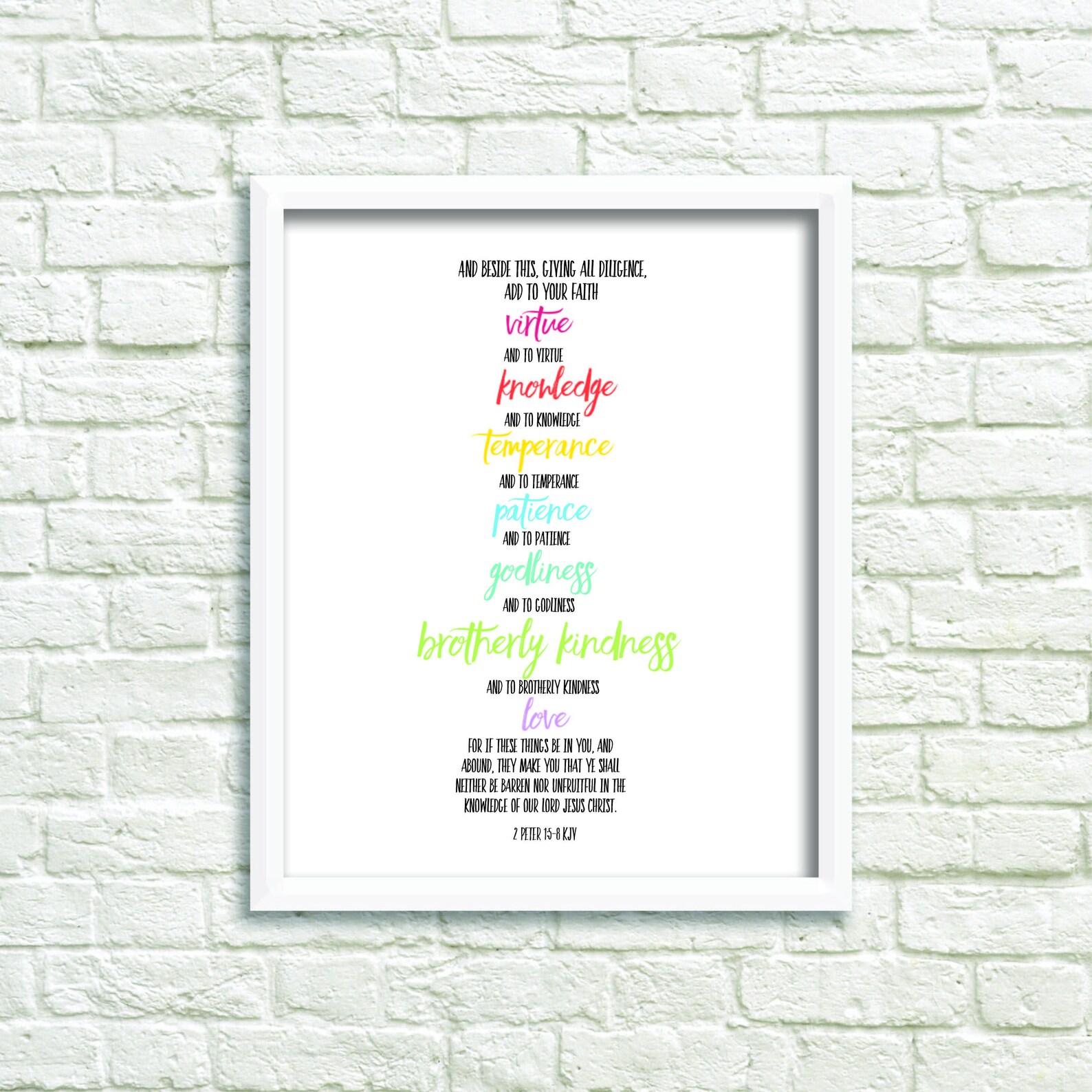 2 Peter 1 5 8 Add To Your Faith Virtue And To Virtue Etsy