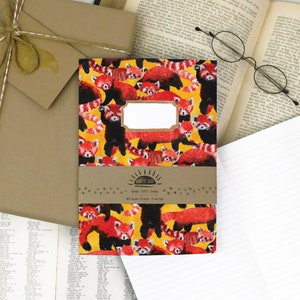 Pack of Red Pandas Print Lined Journal - A5 - 76 Lined Pages - Recycled