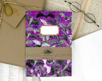 Chiroptera Bat Lined Journal - A5 - 76 Lined Pages - Recycled