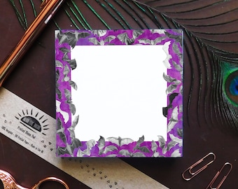 100 Page Tear Off Recycled Memo Pad - Chiroptera Pipistrelle Bat Print Notepad - Shopping & To-Do-List