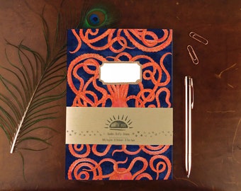 Octopoda Octopus Notebook - Recycled - A5 - Plain Pages