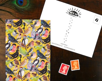 Aves British Garden Birds Print Postcard