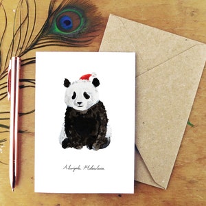 Biglietto di Natale con panda gigante