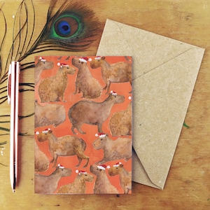Carte de voeux impression Capybaras Chill of Christmas