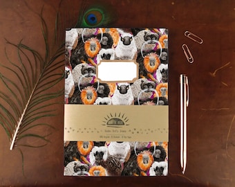 Troop of Tamarins Print Notebook - Recycled - A5 - Plain Pages