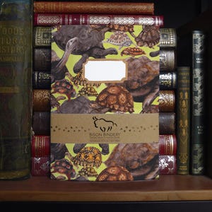Creep Of Tortoises A5 Softcover liniertes Notizbuch - 76 linierte Seiten - hergestellt aus recycelten Materialien - Aquarell Schildkröten Design