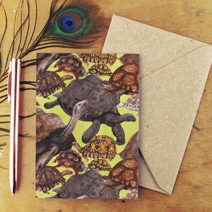 Carte de voeux Creep Of Tortoises - A6 - Intérieur vierge - Carte recyclée - Emballage sans plastique