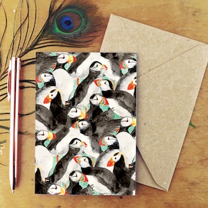 Cartão de felicitações da improbabilidade dos Puffins
