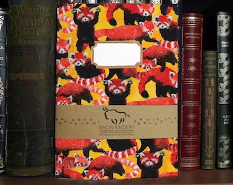Pack of Red Pandas A5 Soft Cover Notebook with 36 Plain Pages - Made from Recycled Materials - Hand-painted Watercolour Design