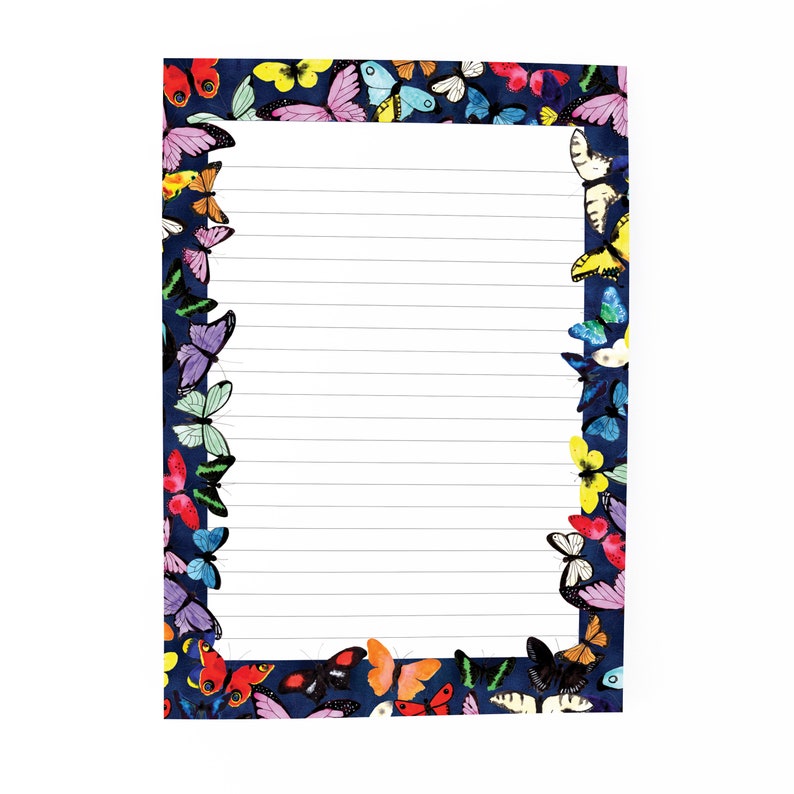 Eco-Friendly A5 Notepad 50 Lined Recycled Pages Lepidoptera Butterfly Print Notepad Shopping & To-Do-List image 2