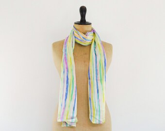 Sorbet Stripe Print Silk Scarf