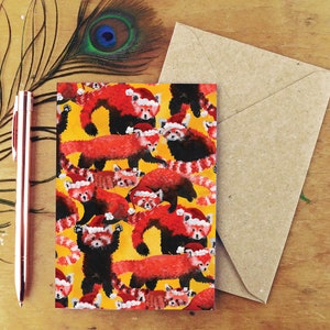 Packung Weihnachtskarte rote Pandas