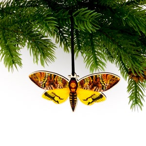 Death's Head Hawkmoth Wooden Hanging Decoration - Eco Christmas Bauble