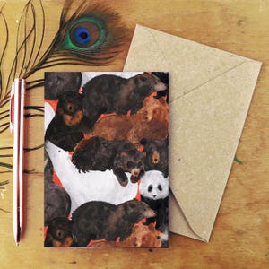 Maul of Bears Greetings Card - A6 - Blank Inside - Recycled Card - Plastic Free Packaging