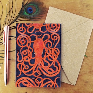 Octopoda Octopus Greetings Card