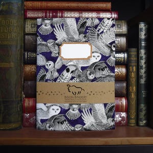 Parliament of Owls Print A5 Soft Cover Lined Journal - 76 Lined Pages - Made from Recycled Materials - Hand-painted Watercolour Birds Design