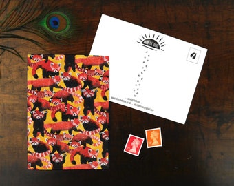 Pack of Red Pandas Print Postcard