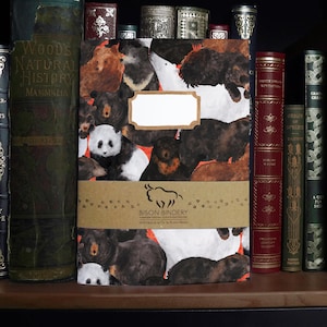 Caderno de capa mole A5 Maul of Bears com 36 páginas lisas - Feito de materiais reciclados - Design em aquarela pintado à mão