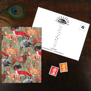 Cartão Postal Sylvan Forest Animal Print