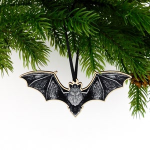 Pipistrelle Bat Wooden Hanging Decoration - Eco Christmas Bauble