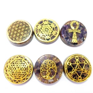 METATRON Pocket Orgonite, Flower of Life, Sri Yantra, Ankh, Merkabah
