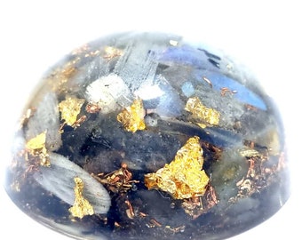 Mini Dome Orgonite Labradorite Gold