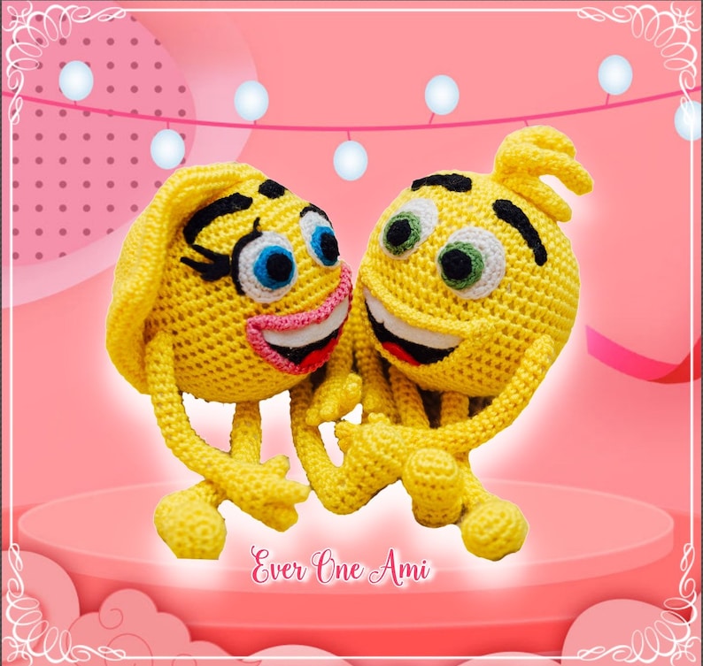 Emotion Emoji smile face Toy amigurumi Crochet pattern image 1