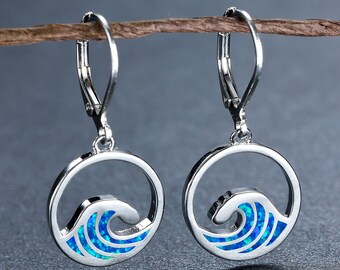 Ocean wave Opal Earrings