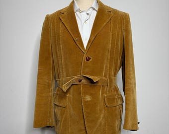 Norfolk 70s Vintage Alfred of New York Corduroy Belted Blazer Jacket Spain
