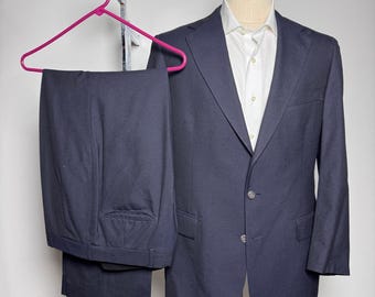 Polo University Club Ralph Lauren Suit Mens 38R W33 Navy Blue Solid Wool 2-Btn