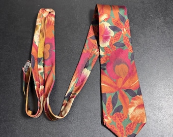 Christian Dior Monsieur Necktie Mens OS Multicolor Floral Silk Vintage Italy