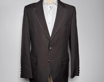 Vintage JCPenney The Mens Shop Dark Brown Blazer Jacket Mens Large 42R