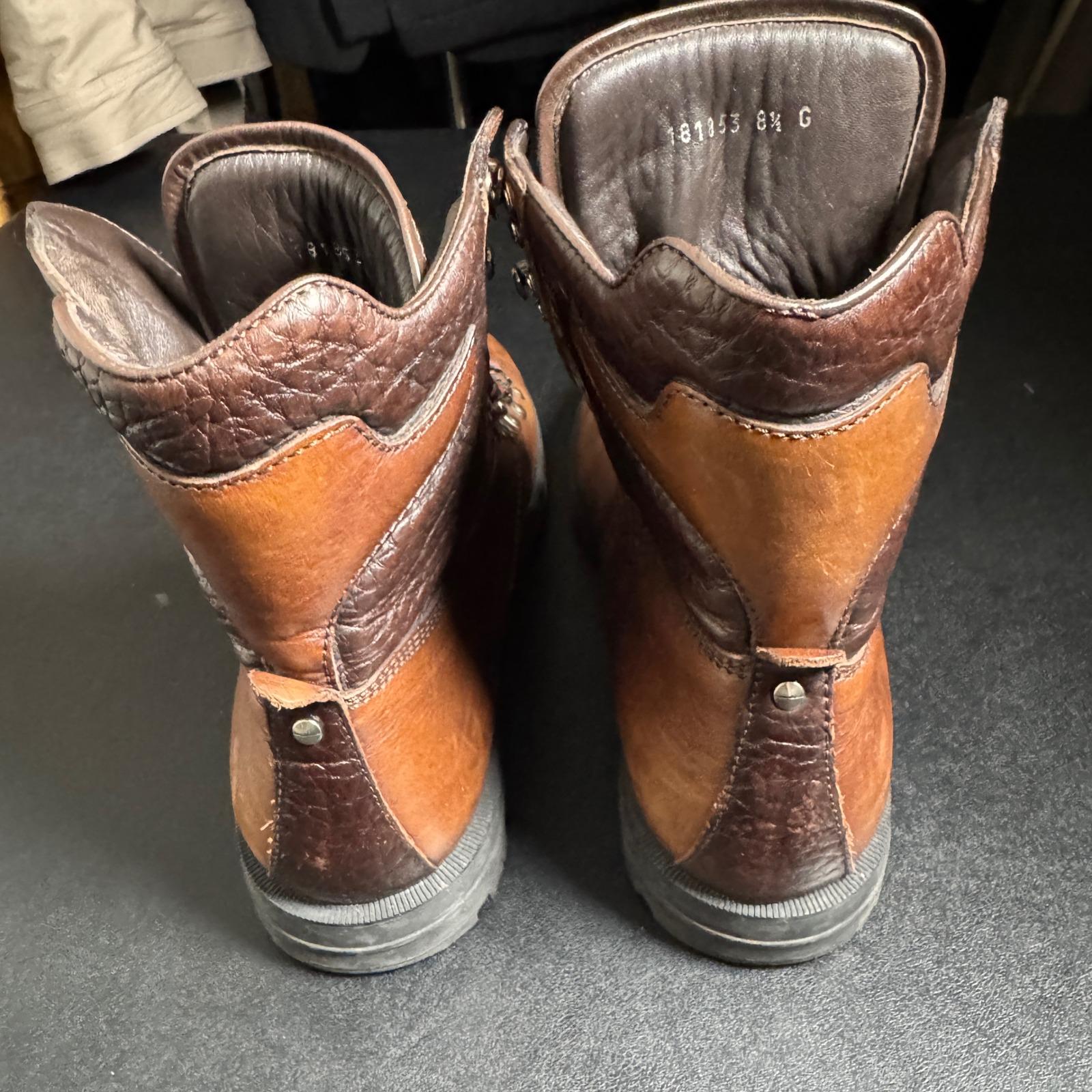 Gucci Crest Brown Leather Hiking Boots‎ Mens Size 8.5 181853 G luxury-men-gucci-used-shoes-  main image 2