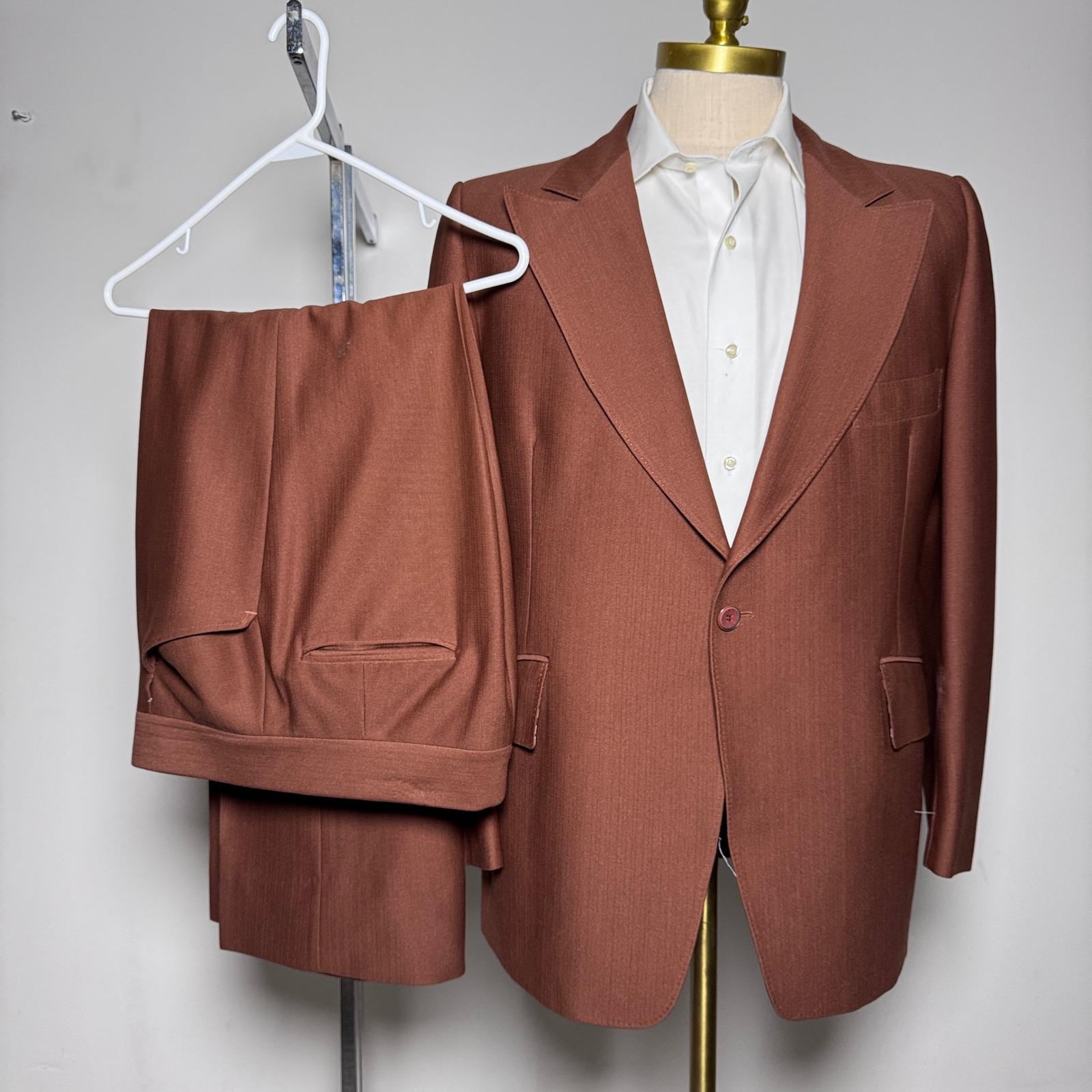 昭和レトロ 日本製 70s ヴィンテージ メンズスーツ シングル　ブラウン 70s suit - Etsy 日本