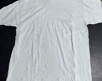 M-Tees T-Shirt Mens XL White Solid Vintage Blank Cotton Made in USA