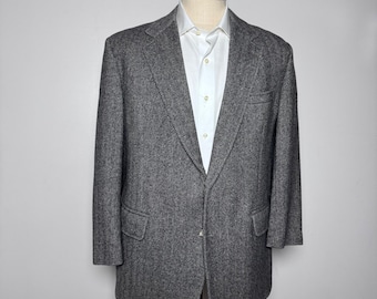 Brooks Brothers Blazer Mens 38S Grey Herringbone Wool Two Button Sport Coat USA