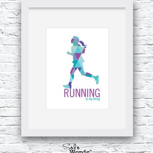 Running Decoration, Runner Girl, Running Wall Art, Running Art, Runner Decor, Running Poster, Running Gift, Marathon Gift