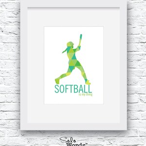 Softball Digital Print, Softball Print, Softball Wall Art, Softball Decor, Printable Softball Art, Softball Poster, Softball Gift