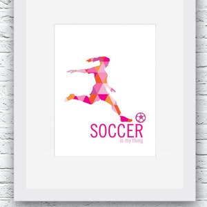 Girl Soccer Gift, Soccer Gift Idea, Soccer Print, Soccer Wall Art, Girl Soccer Decor, Printable Soccer Wall Art, Soccer Girl Poster