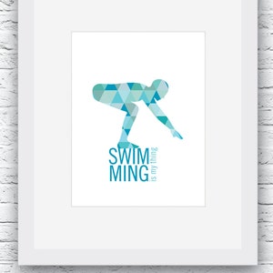 Sports Gifts for Girls, Swimming Digital, Swimming Print, Swimming Wall Art, Girl Swimming Decor,Printable Swimming Wall Art,Swimming Poster