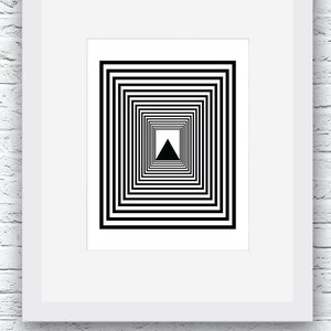 Geometric Art, Contemporary Art, Black Minimalist, Geometric Wall Art, Black and White Art, Geometric Print, Modern Art, Scandinavian Print image 2