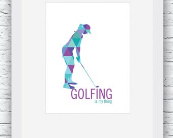 Golf Gifts, Girl Golf Digital Print, Golf Print, Golf Wall Art, Girl Golf Decor, Printable Golf Wall Art, Golf Girl Poster, Golfing, Sports