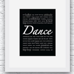 Dance Gift Ideas, Dance Decoration, Dance Print, Dance Wall Art, Gift for Dance, Dance Digital Print, Dance Poster,Dance Art,Black and White