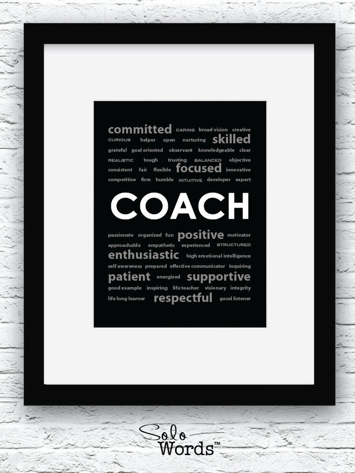 Coach Gift Ideas, Sports Coach Gift, Free Personalization, Coach Print