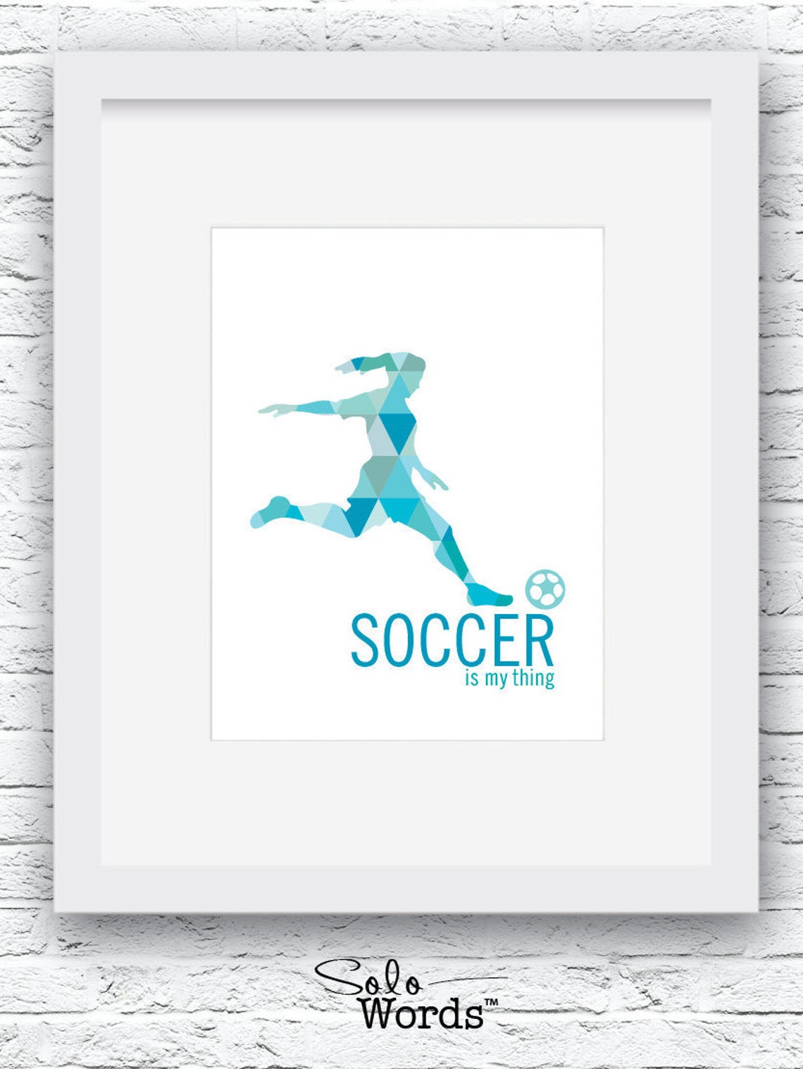 Girl Soccer Digital Print, Soccer Print, Soccer Wall Art, Girl Soccer Decor, Printable Soccer