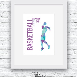 Girls Basketball Printable, Basketball Print, Basketball Wall Art, Basketball Decor, Printable Wall Art, Basketball Girls, Basketball Gift