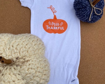 Miss Thanksful Thanksgiving Baby Onesie